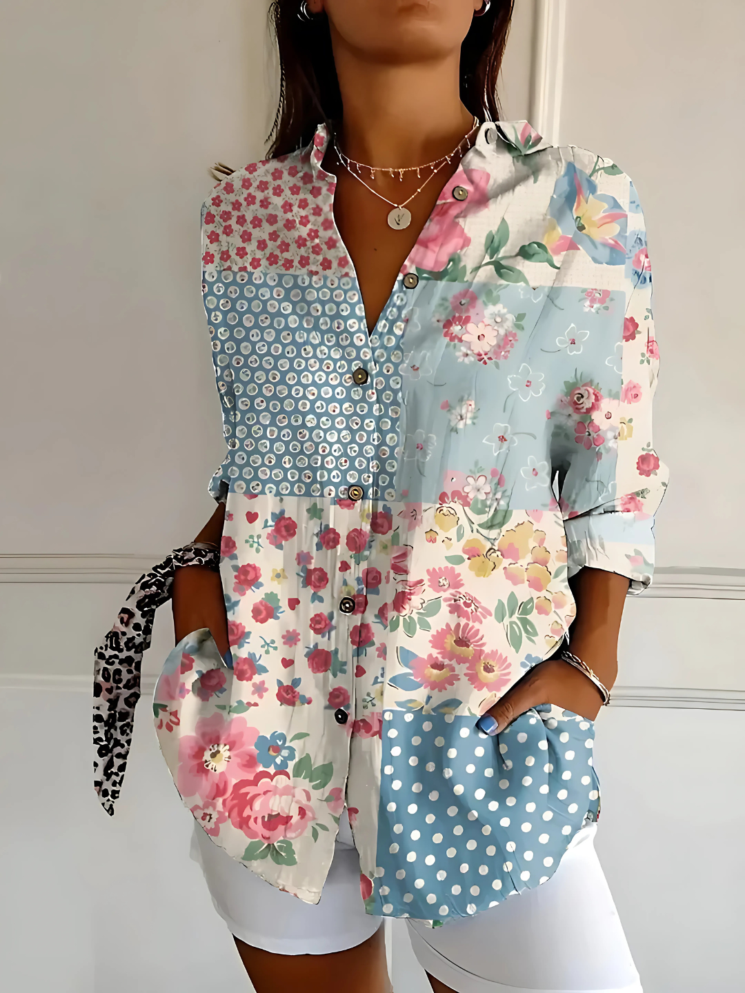 Viana™ | Blomstrende Bølgebluse