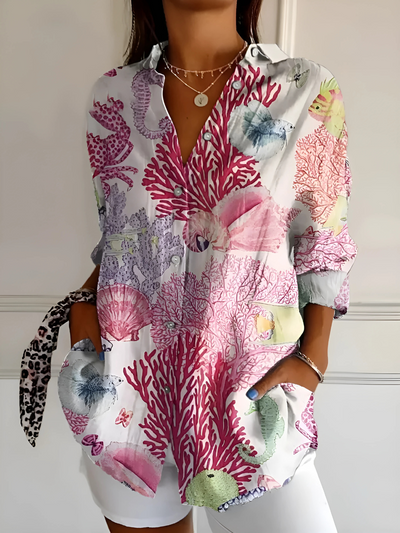 Viana™ | Blomstrende Bølgebluse