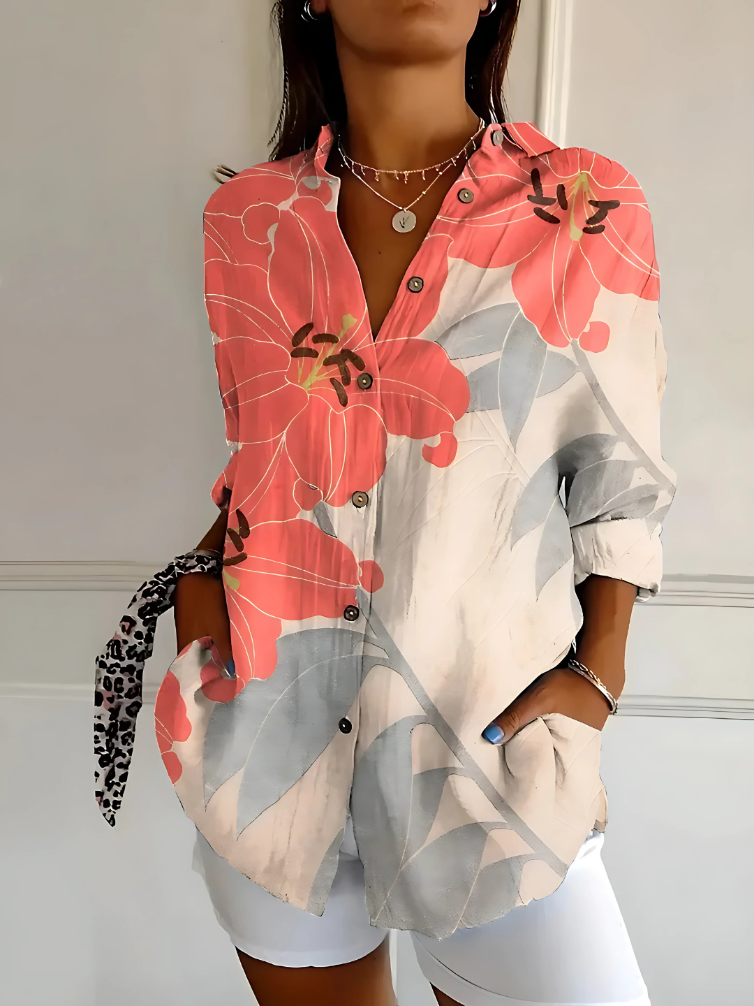 Viana™ | Blomstrende Bølgebluse